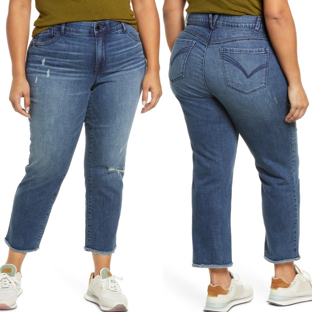 NEW With Tags Wit & Wisdom 18W Skinny Crop “Blue Vintage” denim